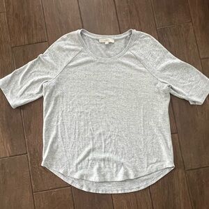Ann Taylor LOFT Lightweight Rayon Blend Sweater Gray Neutral 3/4 Sleeve size L